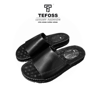 TEFOSS DT09 genuine cowhide high-strap men's sandals, 3.5 cm high sole, firmly stitched, size 38-44,