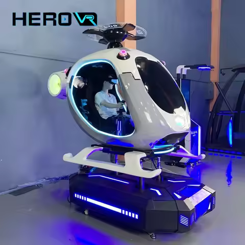 Indoor Playground Motion Flight Simulator Self Driving VR Helicopter Simulator Cockpit