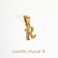 Liontin Huruf R Kadar 875 Kado Istimewa Pendant Mata Kalung 20k 20 karat Bandul Cantik Glowing Crist