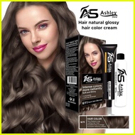 ♧ ┇ ▨ Ashley Shine Bio Natural Glossy Hair Color Cream Hair Dye Set 60mL Ash Blonde Black Brown Hai