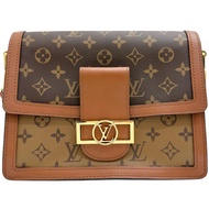 LOUIS VUITTON/ Louis Vuitton M45958 Monogram Reverse Dauphine MM 肩背包 Monogram 帆布 PVC/金色五金 女士 [二手]