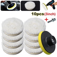 10PCS 7/6/5/4/3inch Car Polishing Waxing Buffing Wheel Pad Car Polisher Kit for Auto M10/M14 Drill C