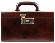 Time Resistance Leather Jewelry Box - Full Grain Leather Jewellery Organizer - Brown Accessories Sto