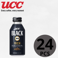 UCC - UCC [日本直送]Rich 無糖純黑咖啡 大樽裝 375ml x 24 [原箱優惠] 新舊包裝 隨機發貨