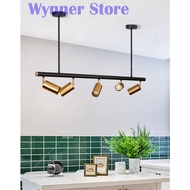 [5 Holder] Copper Gold Track Designer Light Lamp Long Bar Hanging Lamp Brass Gold Kitchen Bar Light Cafe Lamp (5280)