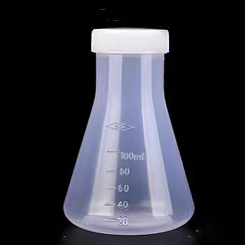 50ml/100ml/250ml/500ml Plastic Erlenmeyer Flask Plastic With Screw Lid Graduated Beaker Scaled Measu