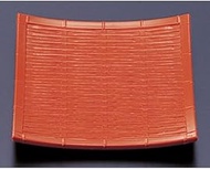 Echizen Lacquerware (A) Square Bamboo Plate, Vermilion, 4.3 x 4.3 x 0.4 inches (11 x 11 x 1 cm), Jap