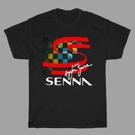 Ayrton Senna Sports Logo Men'S Black T-Shirt