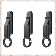 (XGYC) 3PCS Heavy Duty Belt Key Holder with 6Pcs Metal Key Rings, Stainless Steel Black Men Keychain Tactical Key Holder Clip