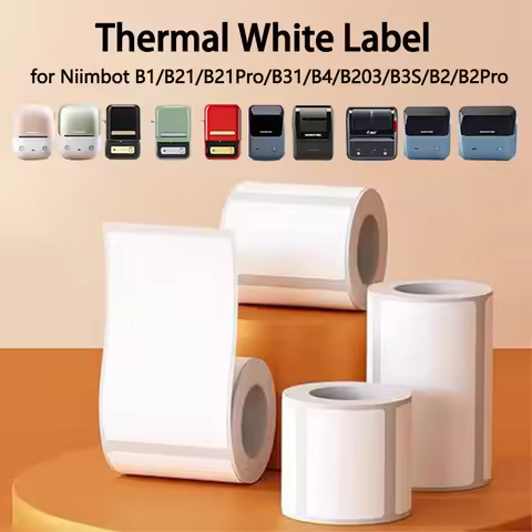 Niimbot B1/B21/B2Pro/B3S/B203/B31/B4 White Label Thermal Clothing Tags Price Food Adhesive Barcode P