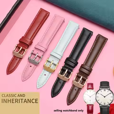 Soft women's leather strap suitable for Casio/fossil/CK/DW universal watch strap 12mm 14mm 16mm watc