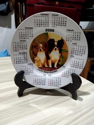 Piring Kalender Keramik 2006 Kuno Jadul Antik