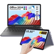 2-in-1 Pink Touchscreen Laptop with 10.95-Inch Display, 360° Rotatable, Lightweight Tablet PC, 1920x