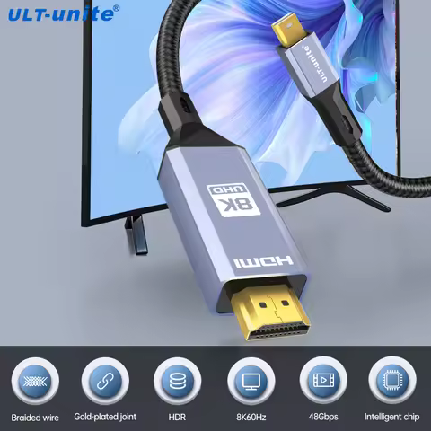 8K60Hz Mini DisplayPort to HDMI Cable 6.6FT Mini DP to HDMI Cord 4K120Hz 2K165Hz for Thunderbolt 2 i