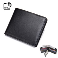 beg dompet beg dompet lelaki dompet lelaki R RFID Men's Wallet First Layer Cowhide Card Holder Genui