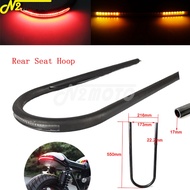 RMOTO/ 7/8" Tube Rear Seat Hoop Loop LED Tail Brake Turn Signal Light For Yamaha SR125 SR250 SR400 S