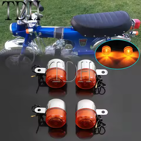 For Honda Dax ST50 ST70 CT70 Z50 Z50A K1 Chopper Cafe Racing Motorbike Front & Rear Turn Signals Lig