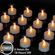 Flameless TeaLights with Cycle Automatically Timer 6 On 18 Off in 24 Hours LED Tea Lights Flickering