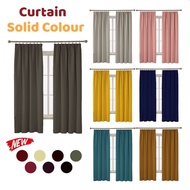 [Free Hook] Hook Type Plain Curtain Semi Blackout Langsir Pintu Door Curtain Tirai Tingkap Siap Jahit Murah