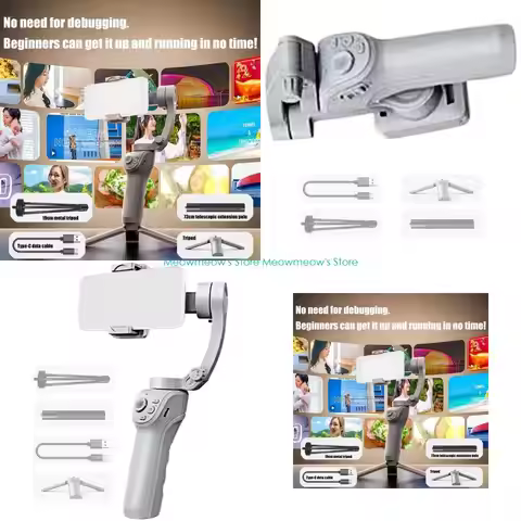 W91A AI Face Trackings Camera Gimbals Stabilizer Orthogonal 3Axis System With Extension Poles And Al