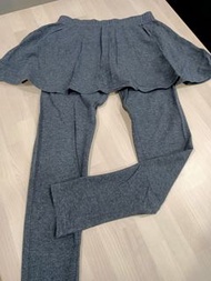 (U)lativ灰色假兩件褲裙-140cm