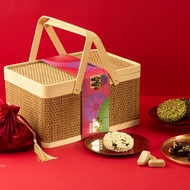 璽 滿盈 經典三饗 年節禮籃:米菓酥+南棗核桃糕+一口鳳梨酥娃娃酥