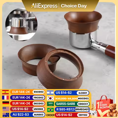 51/58mm Coffee Dosing Cup Walnut wood Espresso Dosing Funnel Brewing Bowl Portafilter Dosing Ring Co