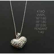 COD/18K/GOLD/18K/SAUDI GOLD/PAWNABLE WHITE GOLD HEART NECKLACE