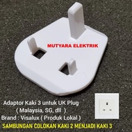 Travel adapter 2-pin to 3-pin plug connection/ 2-pin to 3-pin plug Overan/
