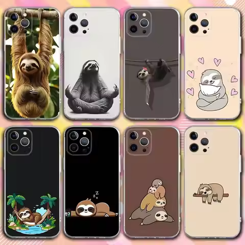 Animal Cute S-Sloth Phone Case For iPhone 17,16,15,14,13,12,11 Pro,Max,Plus,X,XS,XR,SE4,E Mini Trans
