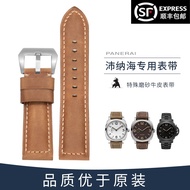 Suitable for Panerai watch strap men's leather handmade retro crazy horse leather watch strap Panerai watch strap 24mm