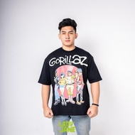 Gorillaz T Shirt Men Clothes Streetwear Edition T-Shirt - Oversized Model Black Solid 20S Thick Scre