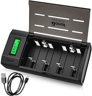 BONAI LCD Display Intelligent Battery Charger for AA/AAA/SC/C/D /9V Ni-MH/Ni-CD, Rechargeable Batter