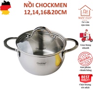 CHOCKMEN stainless steel pot, soup pot 12,14,16,20cm, induction cooker, induction cooker stainless s