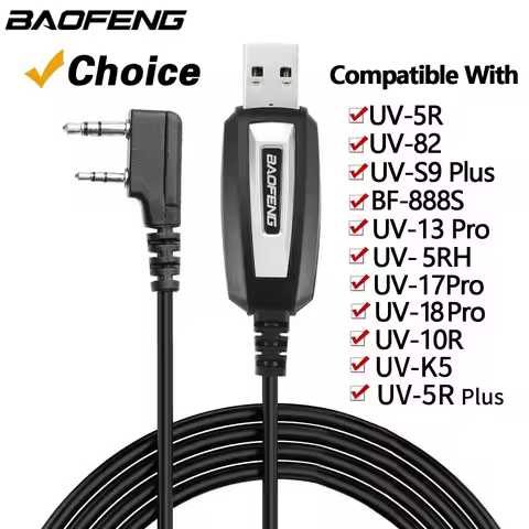 Original Baofeng USB Programming Cable With Driver CD for UV-5R BF-888S 5RH 82 UV 17 21 PRO Quanshen
