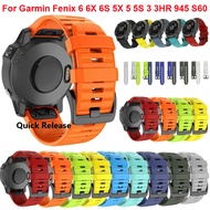 20 22 26 mm Sport Silicone Quick Release Watchband Strap for Garmin Fenix 6 6X 6S Pro 5X 5 5S Plus 3 3HR 945 Easyfit Wirstband