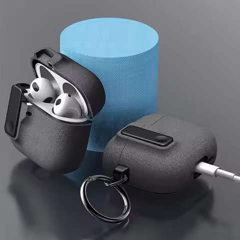 Security Lock Cover For Apple AirPods Pro 1st 2nd Gen Shockproof Cover with Keychain For Airpods 4th