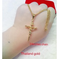 21K Gold Necklace with Holy Cross Pendant
