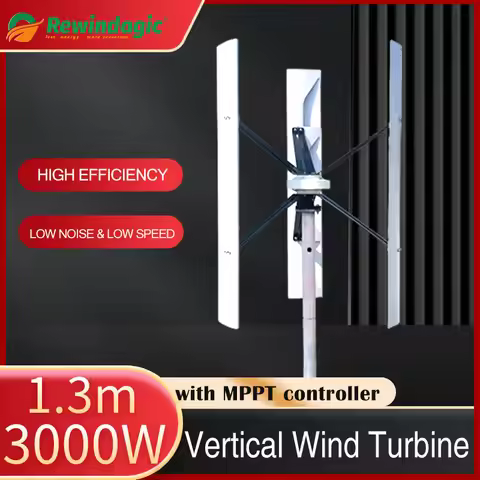 1KW 2KW 3KW Vertical Wind Generator 250 RPM Wind Turbine 12V 24v 48v 3 Phase 50HZ 3 Blades No Noise 