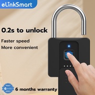 0.2s unlock Fingerprint Padlock With Key Smart HDB Door Lock Outdoor Waterproof Digital Padlock For 