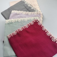 Tudung Bawal Sulam Cotton SOPHIA Embroidery 45" Premium Plain Scarf // Tudung Hijab Veil Sulam Klasik