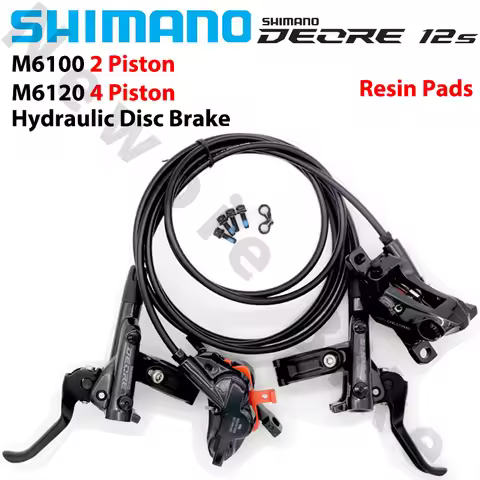 SHIMANO Deore M6100 M6120 Hydraulic Brake for MTB Mountain Bike Resin Pads BL-M6100 BR-M6100 2 Pisto