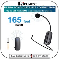 2.4G Wireless Head Microphone Headset Mic System &amp; Handheld Mic 160ft Range(50M) for Teaching, Singing,Voice Amplifier