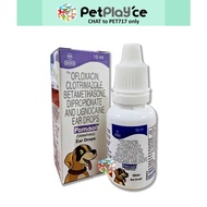 Pomisol Ear Drops 15ml Ofloxacin Clotrimazole Betamethazone Lignocaine for DOG & CAT Liquid Meds Hav
