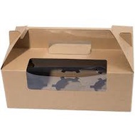 10pcs Muffin Cupcake box 6 Cavity (Kraft Paper) Moon cake box with handle and window/Box No Handle Ready Stock