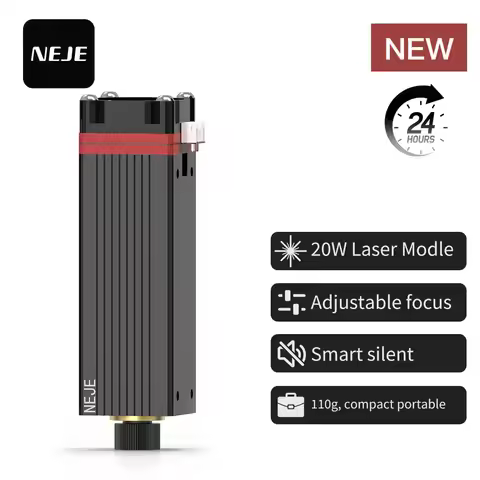 20W 455nm Laser Engraving Module Adjustable Focus NEJE Silent Cooling Air Assist for Wood Glass Ston