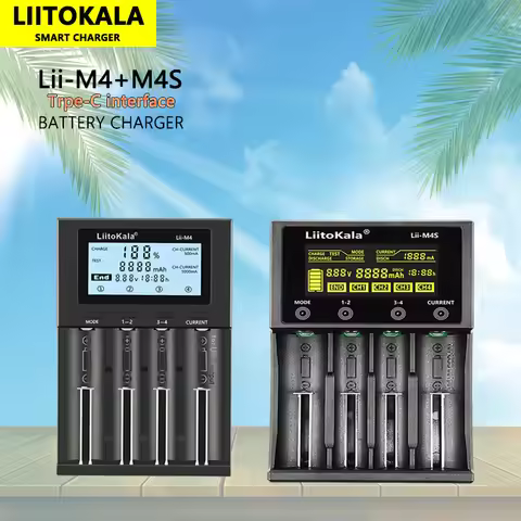 LiitoKala Lii-M4 M4S 18650 LCD Display Smart Charger Test Capacity Suitable For 3.7V 26650 18350 217