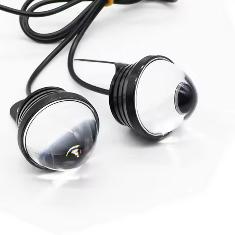 Eagle Eye LED Light 2pcs Car Light Assembly Car LED Daytime Running Light 12V Fish eye Fog Light Rev