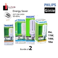 [2PCS] ENERGY SAVER PHILIPS 8W /11W/14W/18W GENIE E27 BLUB  DAYLIGHT /WARMWHITE