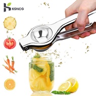 KONCO Manual Lemon Lime Squezzer Stainless Steel Citrus Press Juice Tool Fast Hand Press Jucier Reamers Round Fresh Fruit Tool Kitchen Gadget